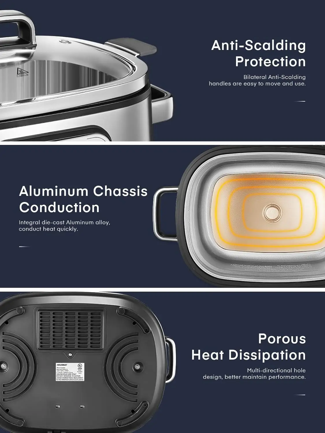 Olla de cocción lenta programable 10 en 1, olla arrocera de acero inoxidable 6Qt, máquina de Yogurt, estante de cocción al vapor retardada y tapa de vidrio