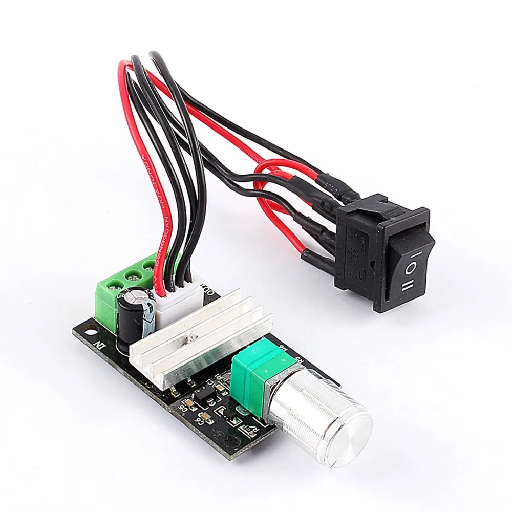 6‑28V Input Voltage DC Motor Speed Controller 80W Power Capacity Adjustable Knob PWM Motor Controller Forward Reverse Function