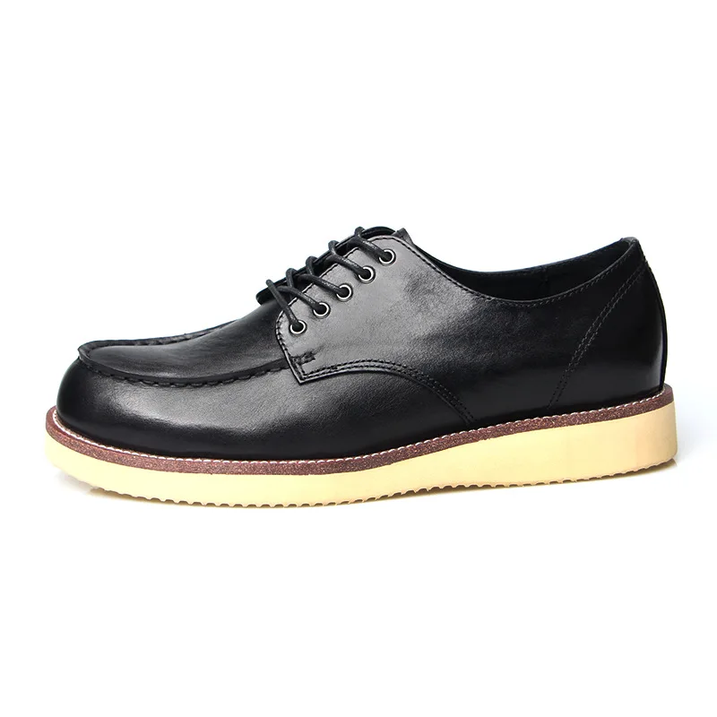Vintage Leather Toe Layer Cowhide Men's Hot Sale Platform Shoes Casual Men