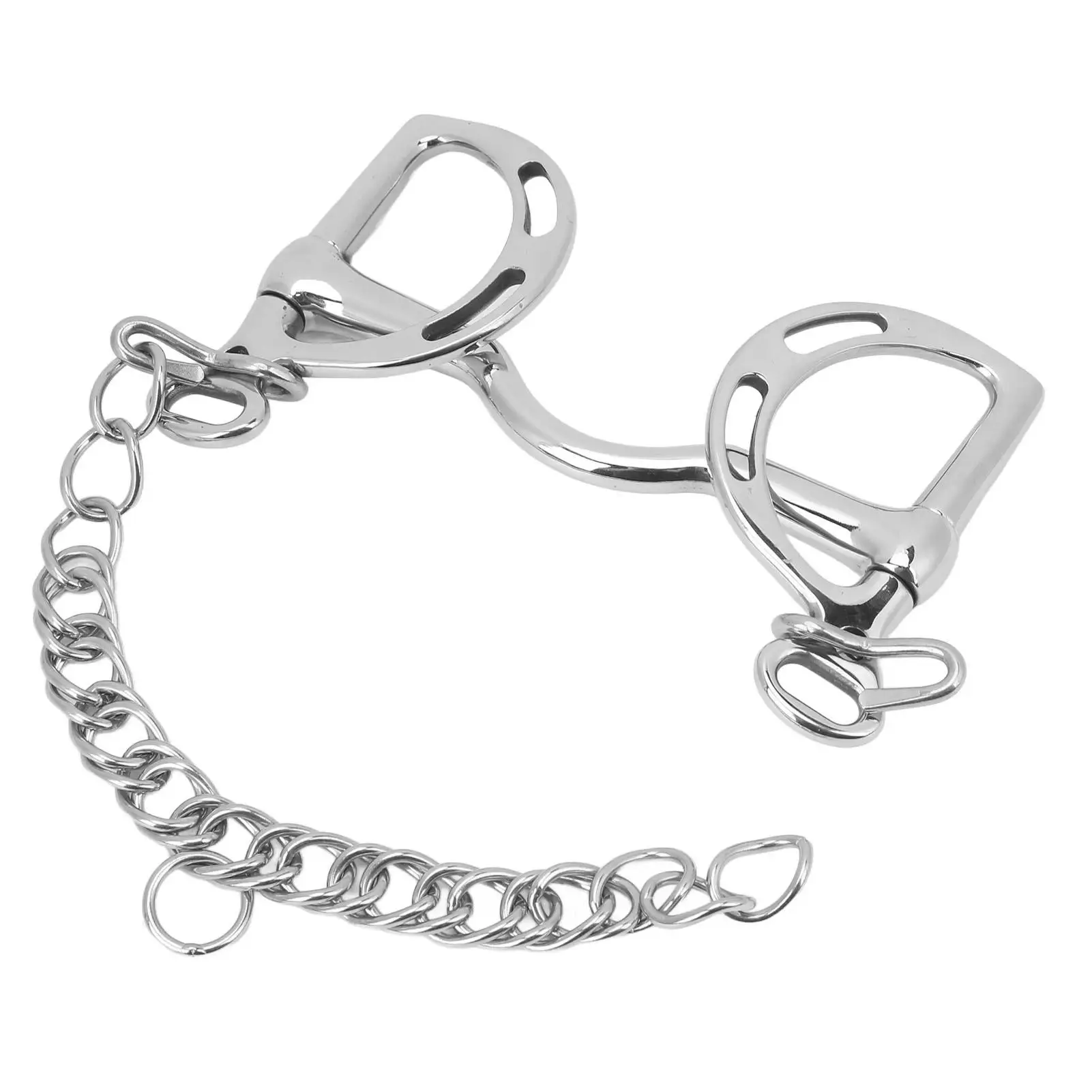 Stainless Steel Horse Snaffle Bit with Chain - Durable Anti-Bitting Design for racetracks , Easy to Use, Fine Workmanship