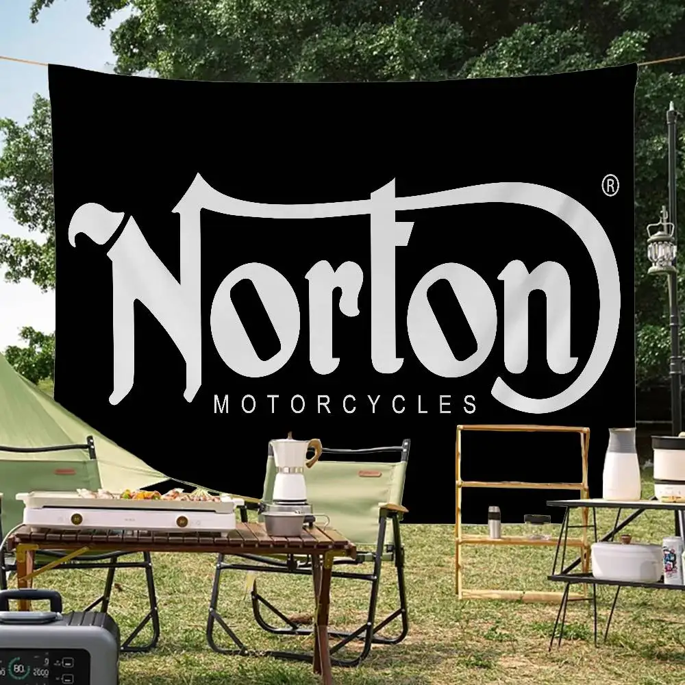 N-NORTON Motorcycle LOGO Anime Chart Flag for Living Room Home Dorm Decor Art Home Decor Banner