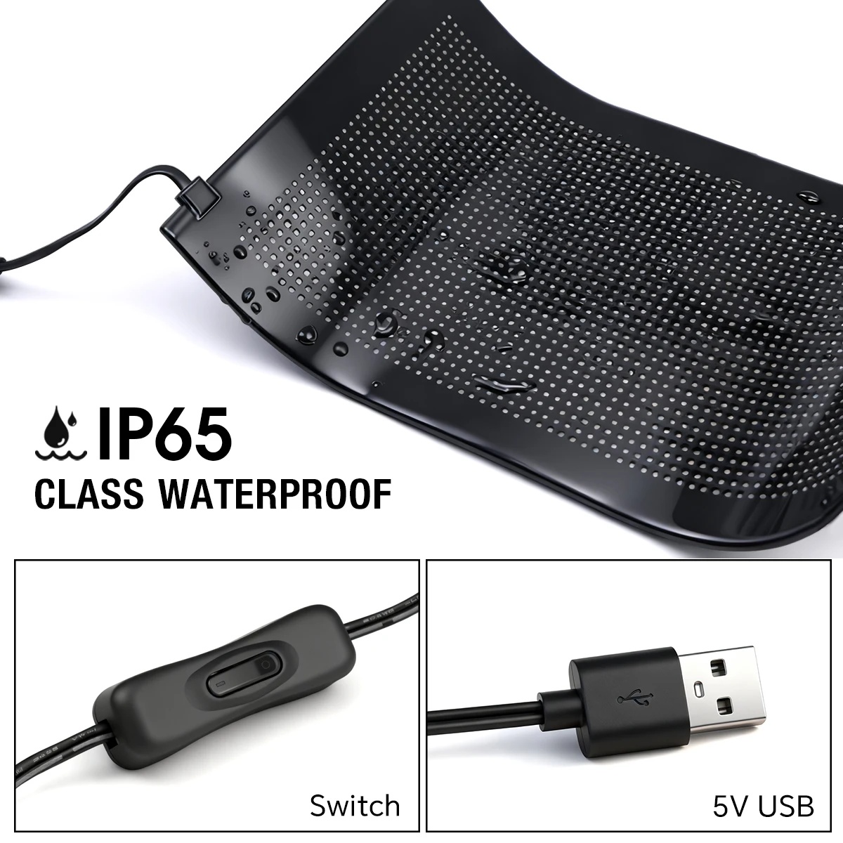 USB 5V Double Row Flexible Display Screen Programmable Matrix Pixel Panel For Board Windshield with Remote Car Devil Eye Light