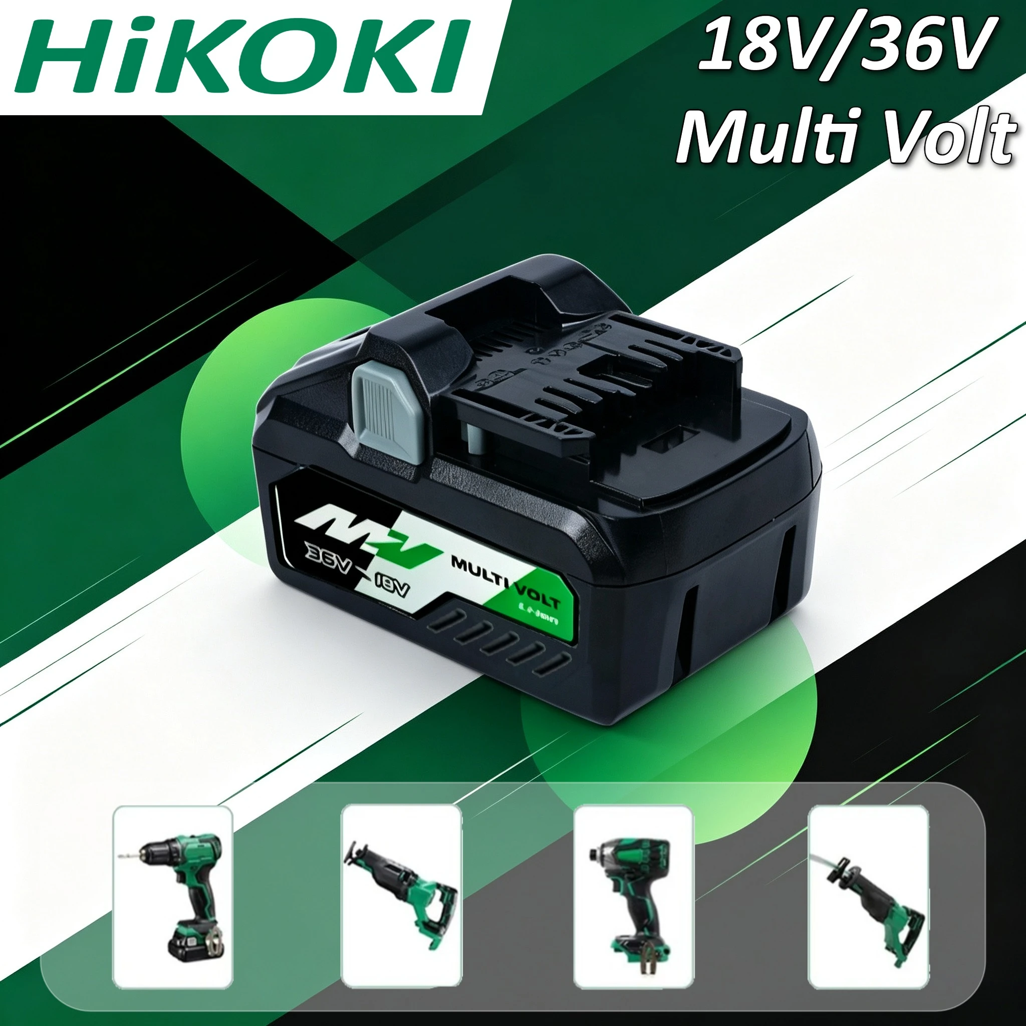 Genuine HiKOKI Multi volt lithium battery,dual 18V/36V.Built-in LED power gauge,multi safety protection,fit all HiKOKI tools