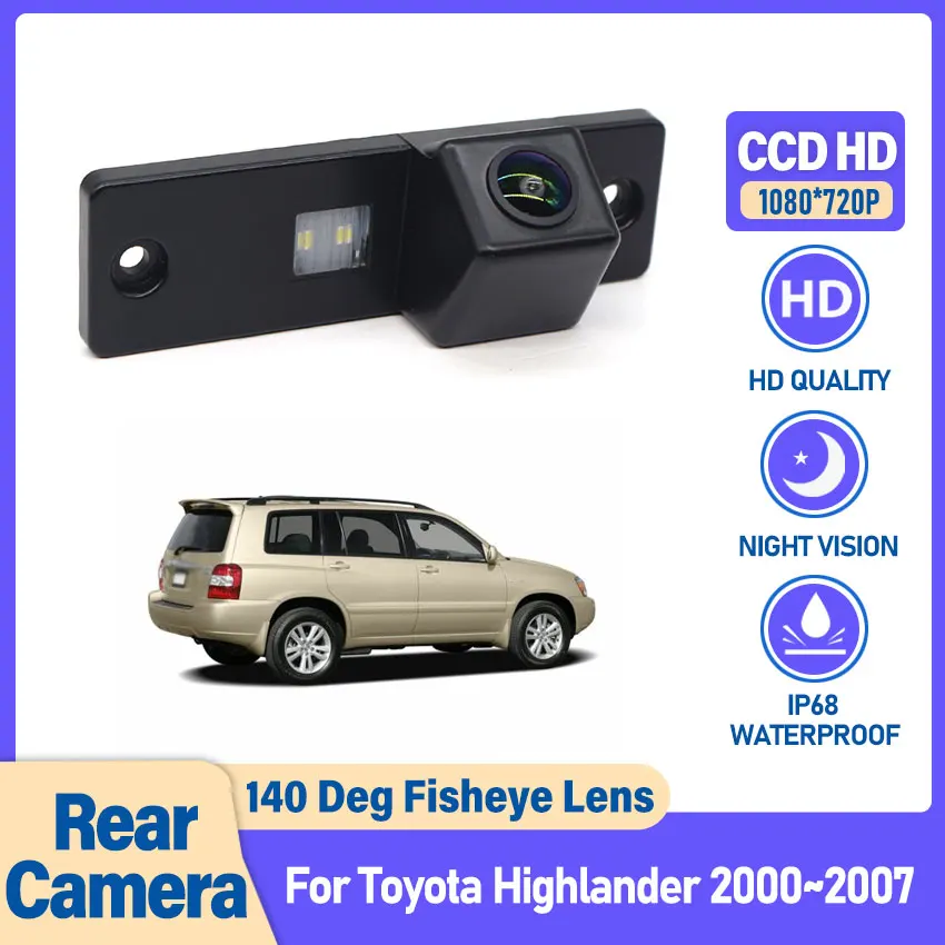 Car Rear View Back Up Camera For Toyota Highlander 2000 2001 2002 2003 2004 2005 2006 2007 HD Waterproof Reverse Parking Camera