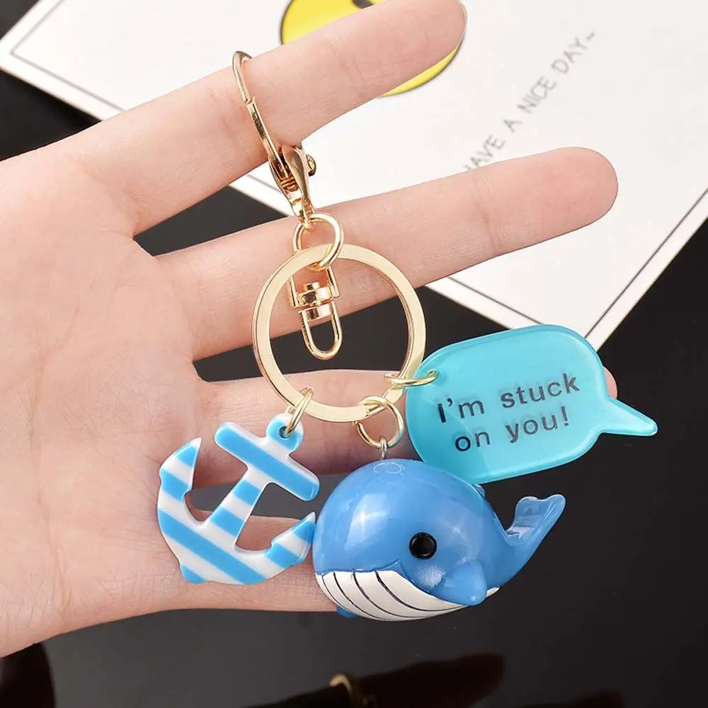 Couple Gift Three-Dimensional Gift Toy Car Pendant Bag Charm Keyring Ornaments Key Rings Whale Keychain Dolphin Key Chain