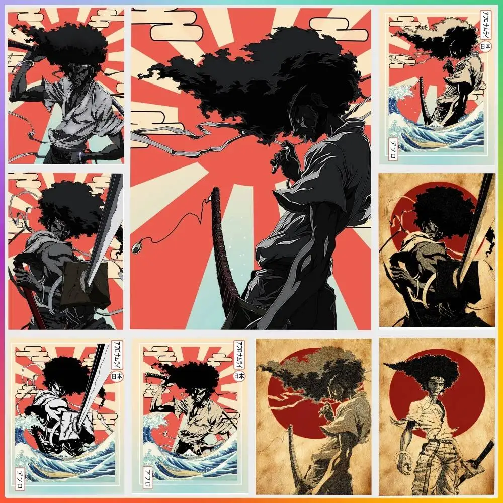 Classic Retro Painting Afro Samurai Poster Art With Prints H