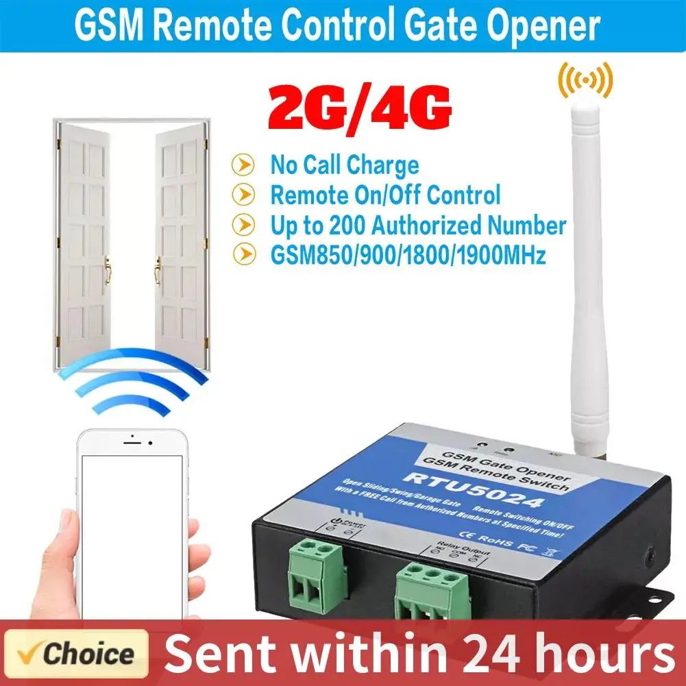 RTU5024 2G/4G GSM gate opener Door Access switch opener Wireless Phone Electric Gate Remote Free Call Relay 850/900/1800/1900MHz