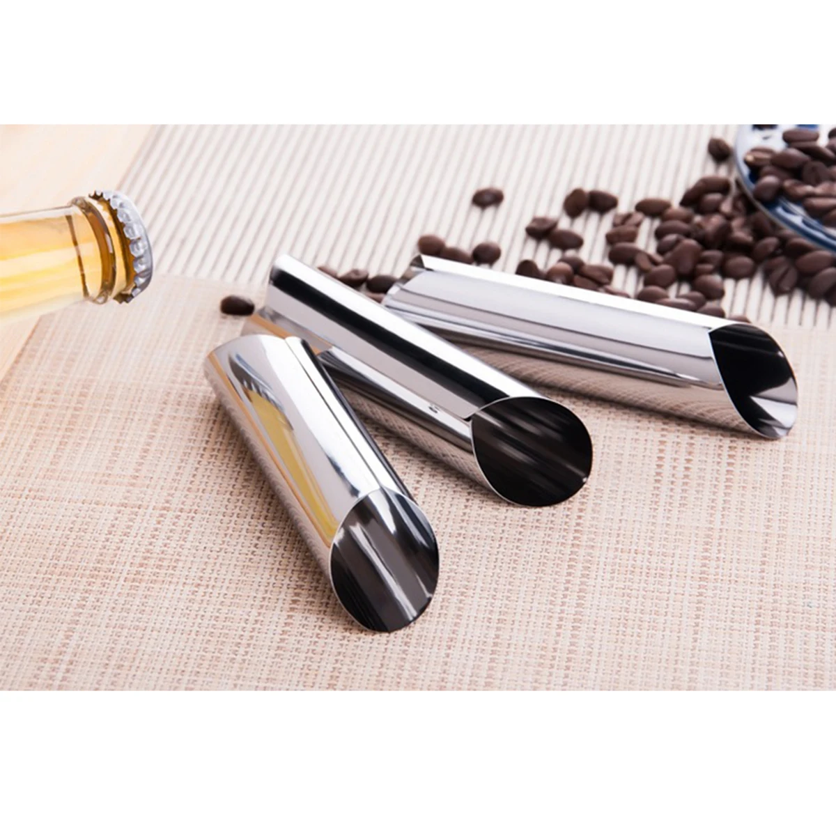 

12Pcs Stainless Steel Bread Baking Mold Cylindrical Croissant Tube Set Easy Clean Bread Making Tools Baking Supplies