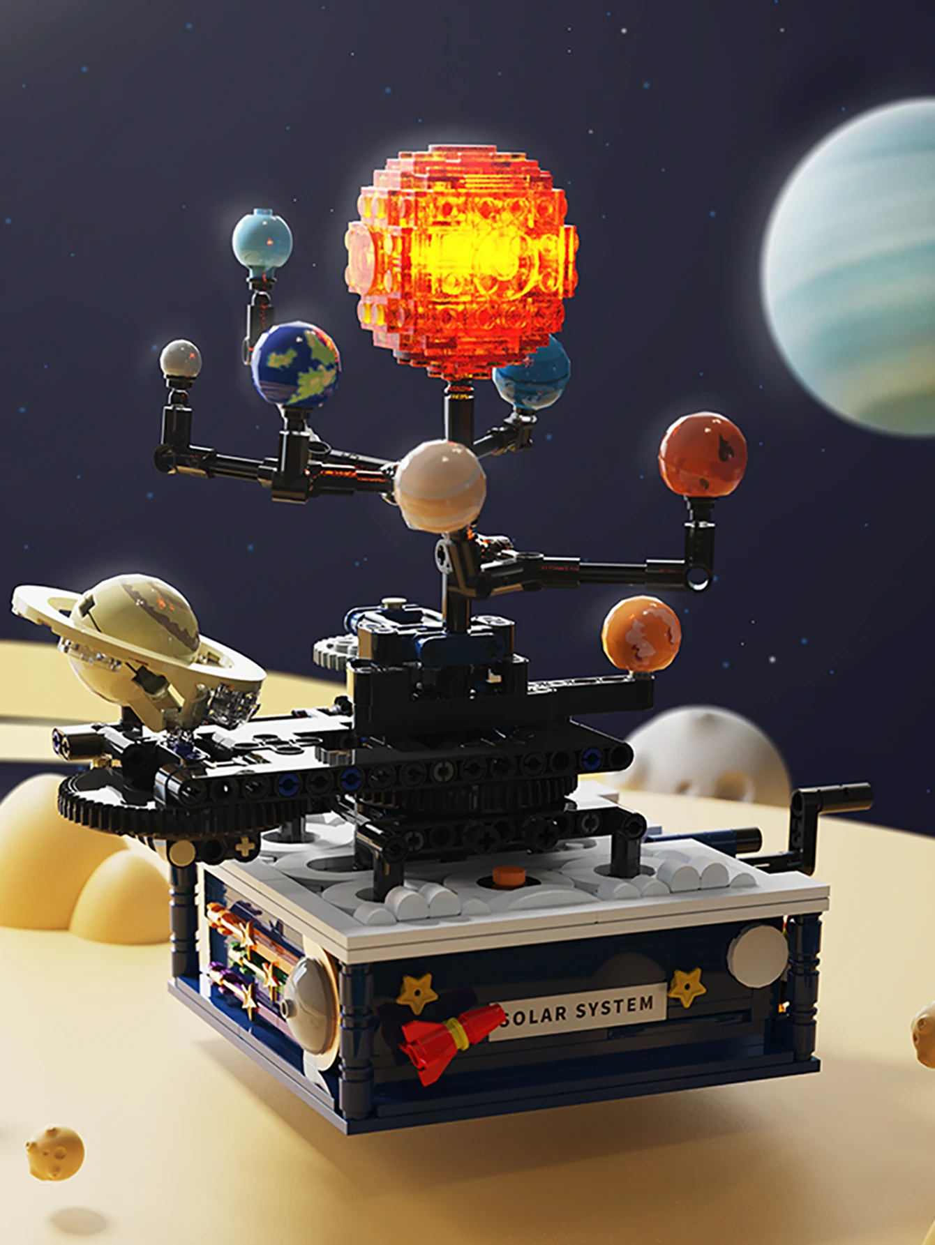 

Игрушечные украшения из строительных блоков, вращающиеся строительные блоки для сцены солнечной системы, 775 шт., образовательные строительные блоки STEM