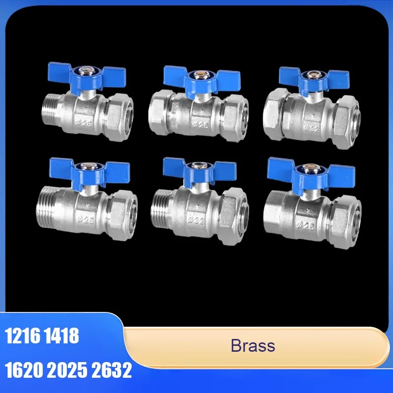 1216/1418/2025/2632 الألومنيوم البلاستيك الأنابيب الكرة صمام التبديل 4/6 نقاط سخان المياه بالطاقة الشمسية انبوب ماء صمام النحاس