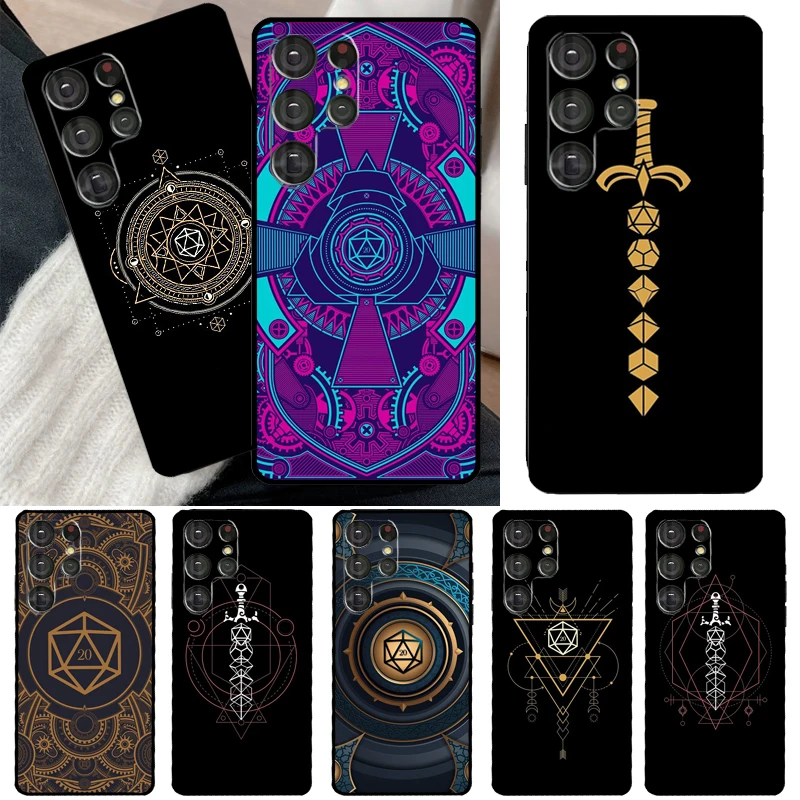 Magical Polyhedral D20 Dice For Samsung Galaxy S23 S21 S22 Ultra Note 20 S8 S9 S10 Plus Note 10 Plus S20 FE Phone Cover