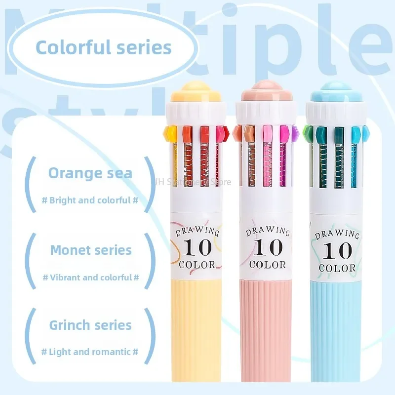 Languo 28 色ボールペン 0.8 ミリメートル漫画ソフトグリッププレス描画オーバーレイ多色筆記ペンオフィス学用品