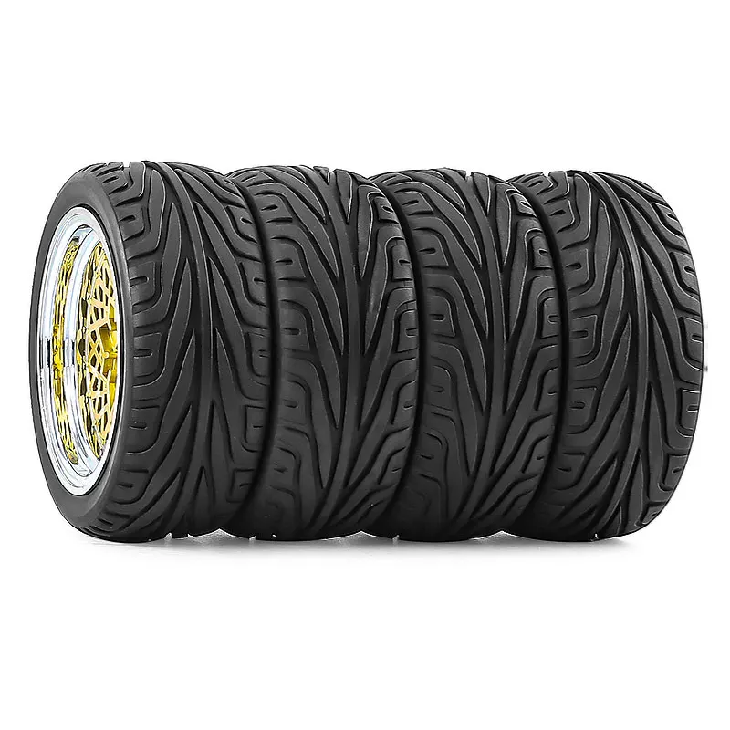 Pneus de course de rallye RC 64mm, 4 pièces, pneus à dérive FW06 Tamiya TT01 TT02 XV01 1/10 RC, pièces de mise à niveau, pneus de moyeu de roue