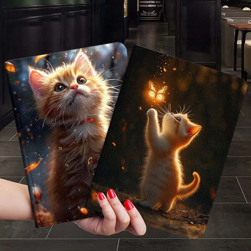 

Flower Oil Painting Cat Art For Xiaoxin Lenovo Tab P12 Extreme Legion Y900 Idea Pro GT 12.1 2025 Foldable Tablet Case Gift