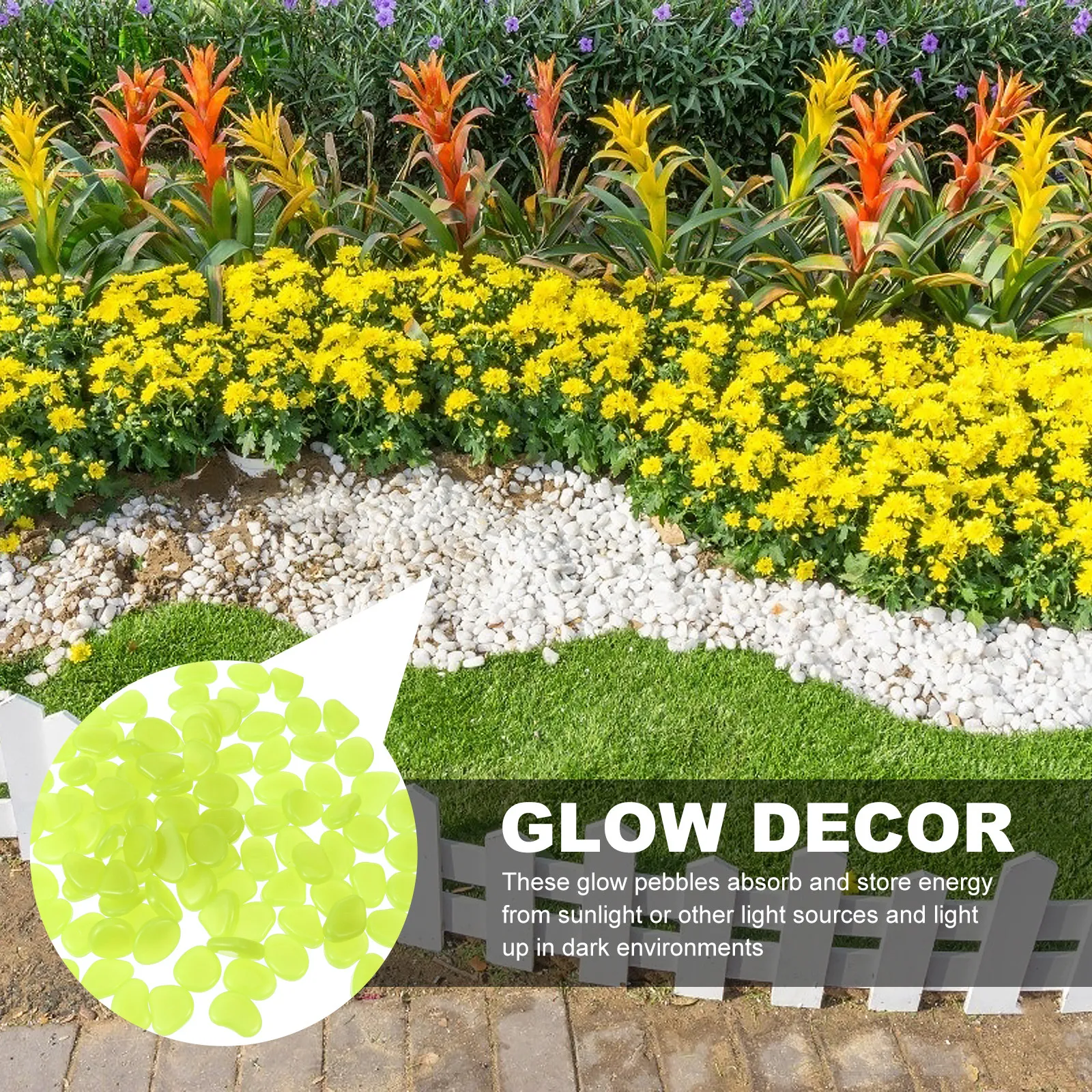 Fish Tank Gravel - 100Pcs Luminous Glow Stones Rocks for