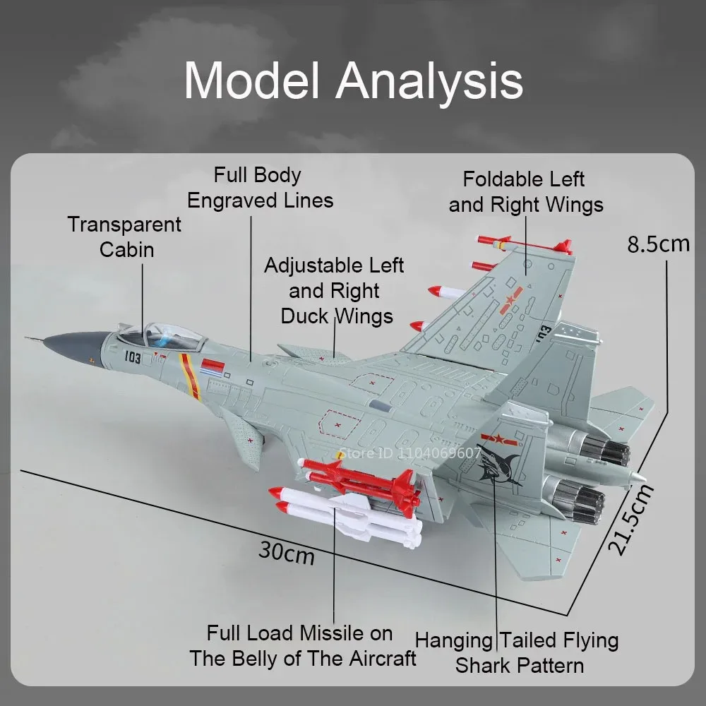 Model samolotu myśliwskiego J-15, skala 1:72, zabawka, odlew ze stopu, składane skrzydła, przesuwne przód-nazad, modele samolotów, prezent dla dziecka
