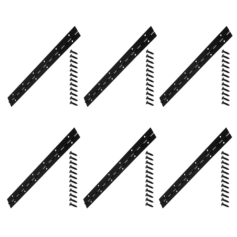 

6Pcs 12-Inch Heavy Duty Hinge Smooth Surface Ideal for Furniture Boats Windows Doors Metal Piano Hinge Iron Continuous Hinges