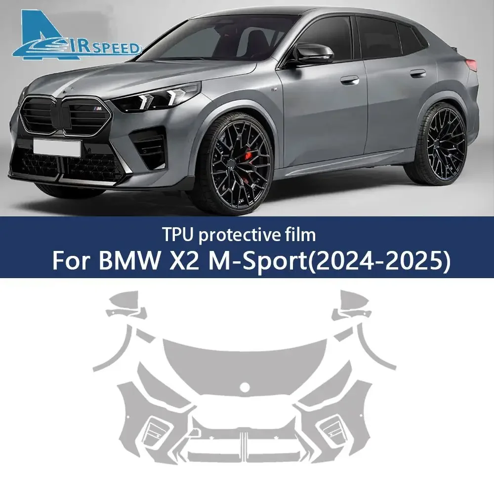 

Для BMW X2 M Sport 2024-2025: Комплект предварительно вырезанной защитной пленки (PPF) для кузова, самовосстанавливающаяся, устойчивая к царапинам наклейка