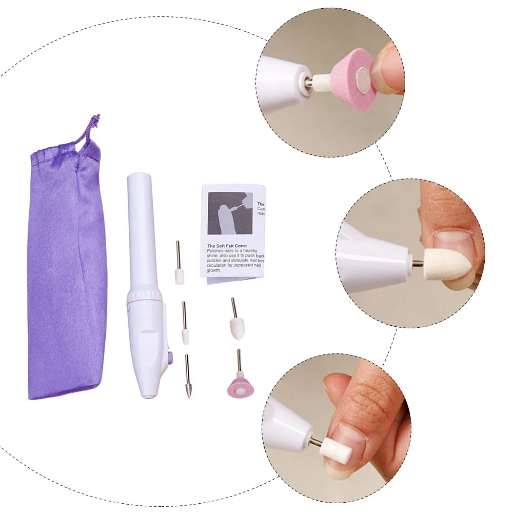 1 set lucidatore per unghie portatile strumento per manicure elettrico rettificatrice compatta per tagliaunghie forniture artistiche impugnatura comoda