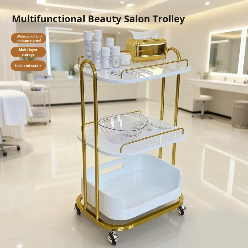 Beauty Cart Modern Stainless Steel Nail Hair Tattoo Small Mobile Rack