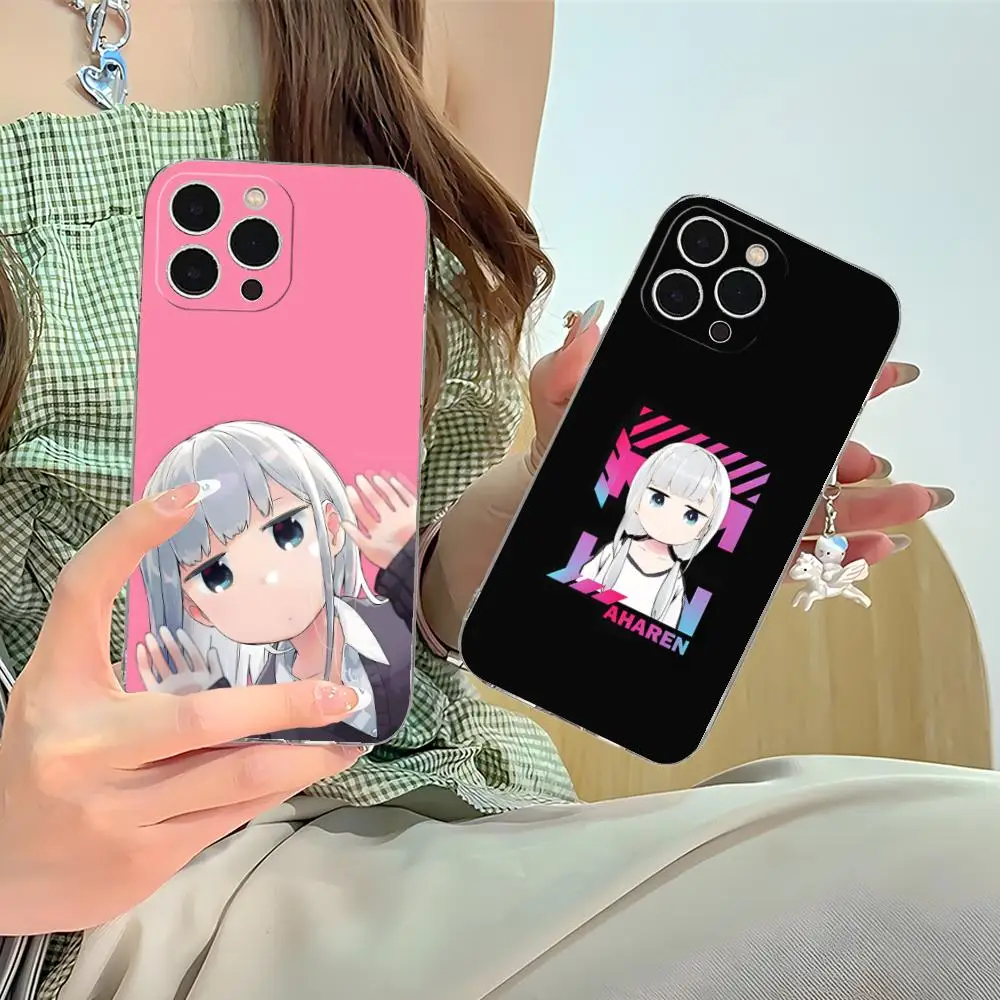 حافظة هاتف Hakarenai Aharen Reina لهاتف آيفون 16 15 14 13 12 11 X XR XS 8 6 Pro Max Plus Mini Clear Color واقية جميلة #2