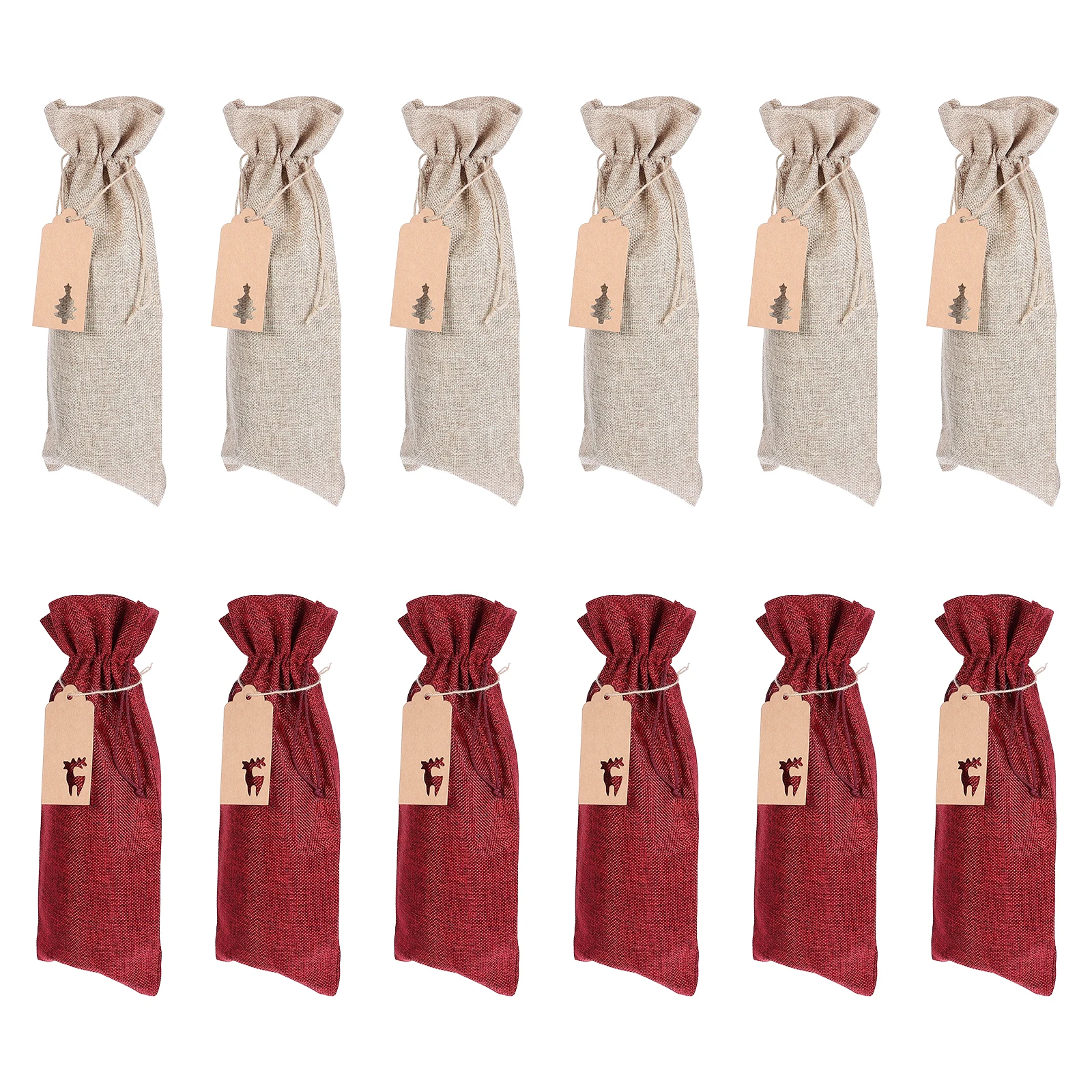 

1Set Wine Bag Linen Wine Gift Bags Drawstring Durable Breathable Large Size for 750ml Bottles Perfect for Gifts Weddings Trips