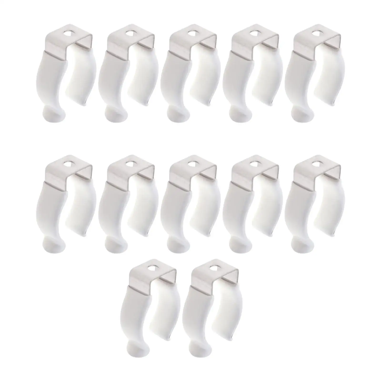 12Pcs T6 U Clips Holder Bracket Surface Mounting Brackets Sturdy Stainless Steel Screw Pipe Clamps for LED Fluorescent Tube