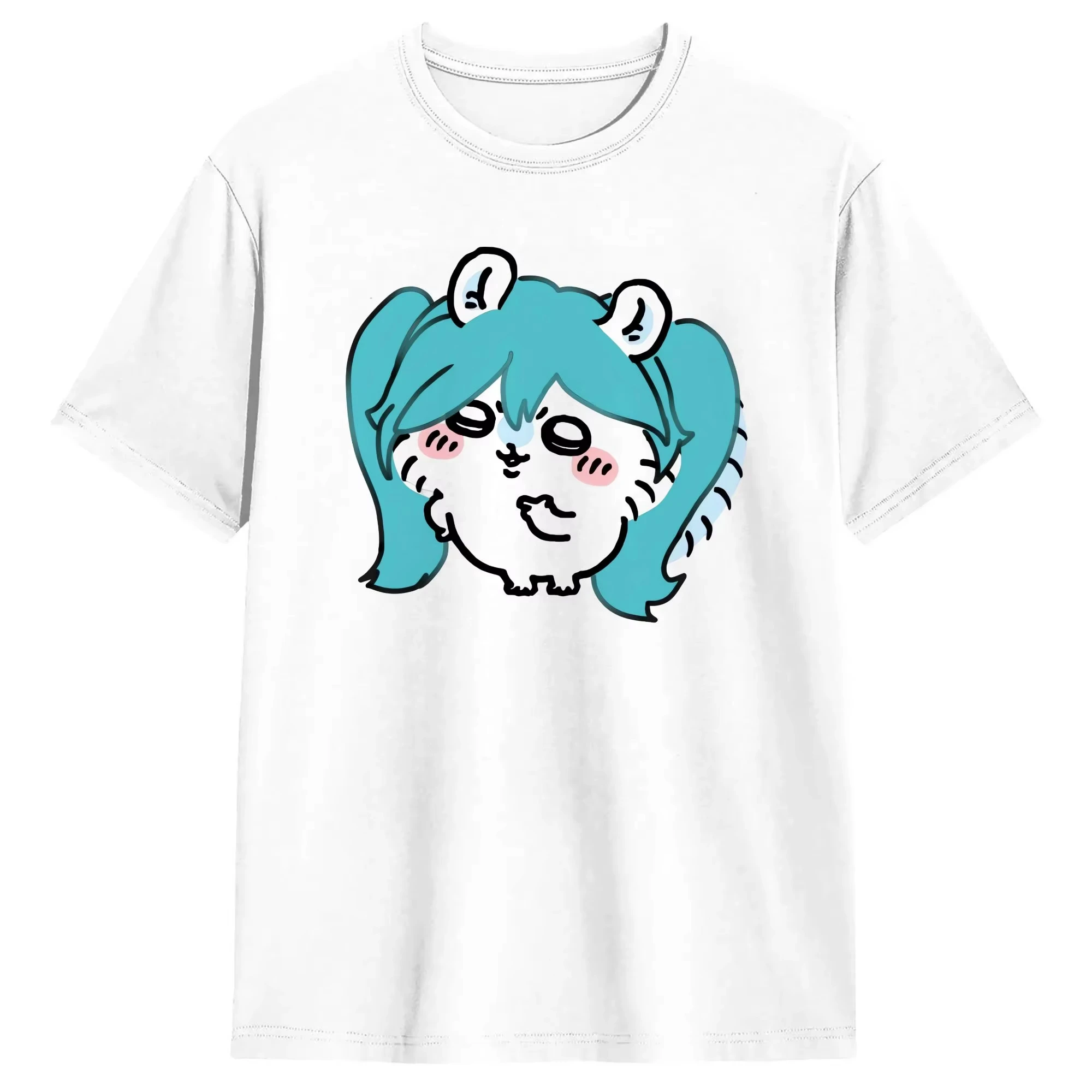 Chiikawa Cute Kawaii Anime Starry Tee Men's Women's Black Retro Cool Graphic Art Print Oversized Short Sleeve Streetwear Top