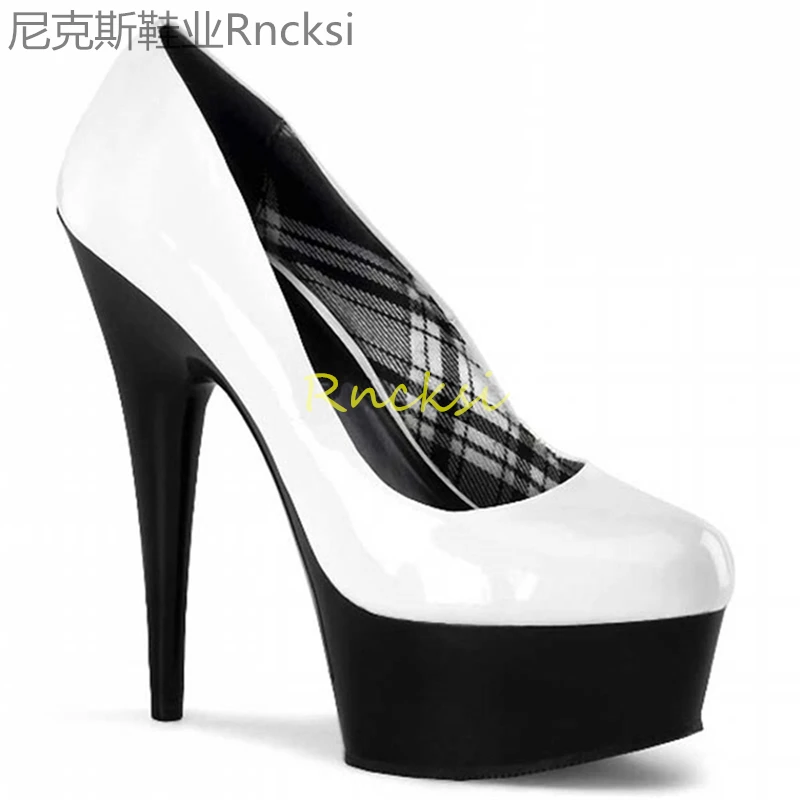 15cm Autumn stiletto round head ultra-high heel Baotou women's shoes new fashion temperament high heels