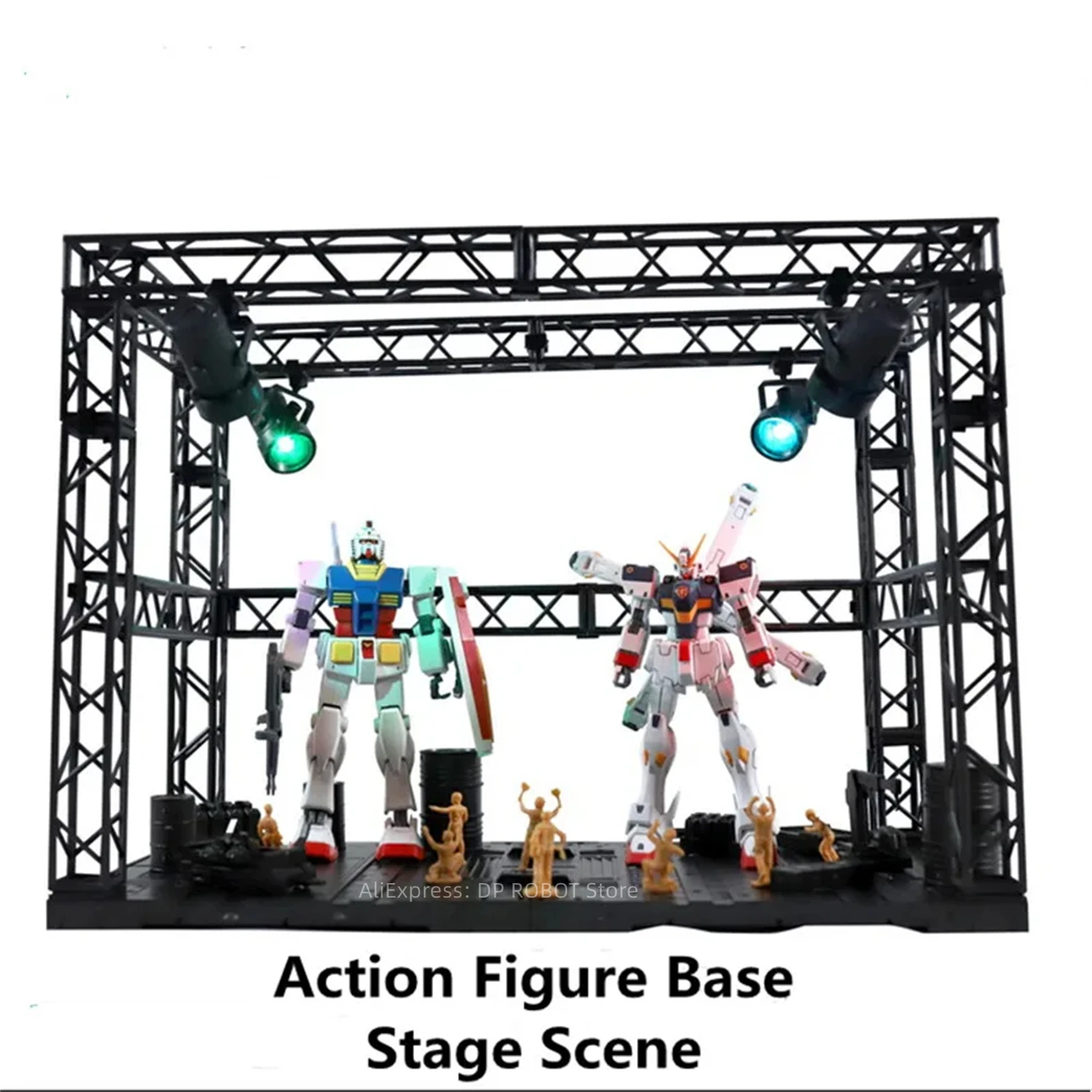 [IN STOCK ] Action Figure Show Scene Base Stage Scene LED Light Group Ganaku Robot Toys Acticessories