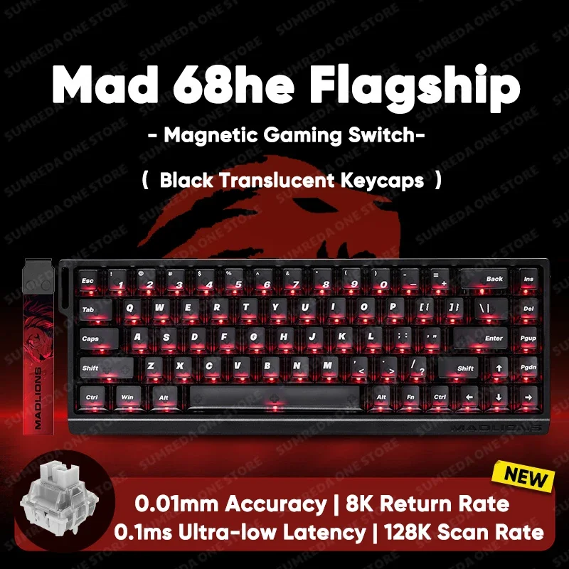 

Клавиатура Wooting NEW Madlions Mad 60he Mad 68he Проводной механический игровой магнитный переключатель RT 0,01 мм 8K Скорость покатания RGB Hotswap