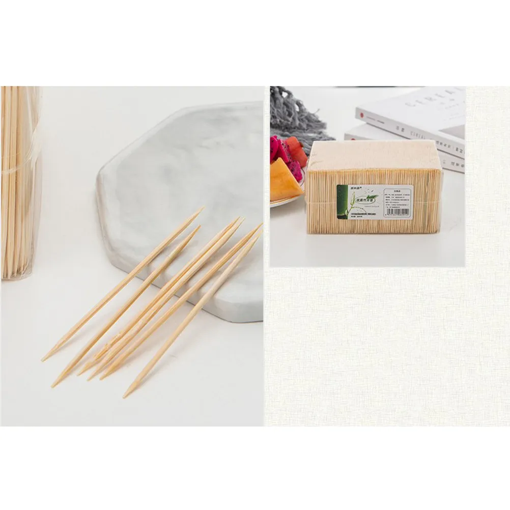 3500Pcs Disposable Bamboo Toothpicks Sanitary Smooth Comfortable One Time Use for Dinner Table Cupboard Serving Cleaning