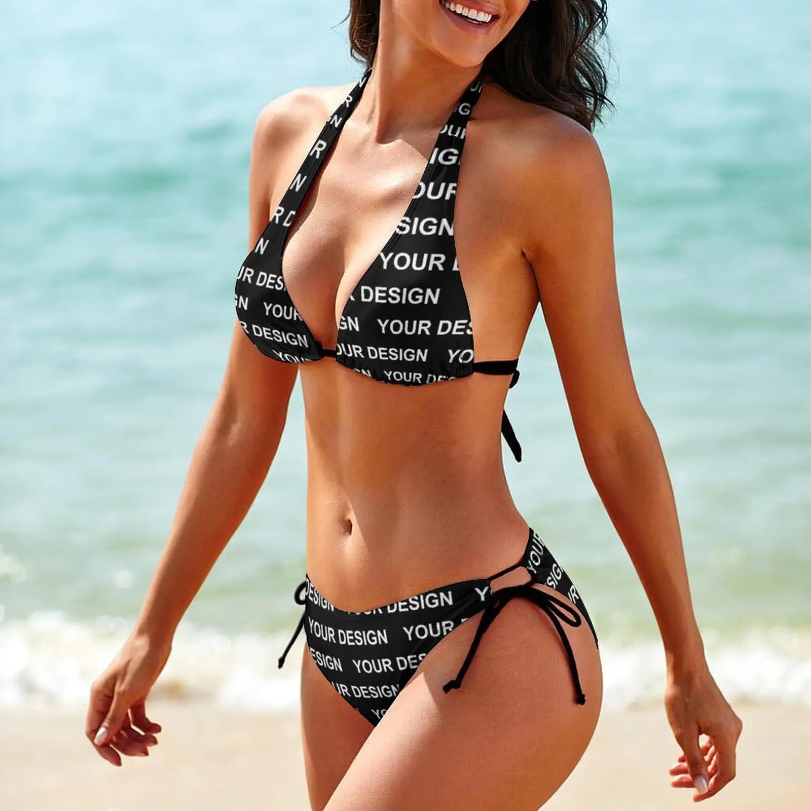 Design Customized Bikini Swimsuit Custom Made Your Image Swimwear Sexy Push Up Sweet Bikinis Set Sport Swimsuits Print Biquinis