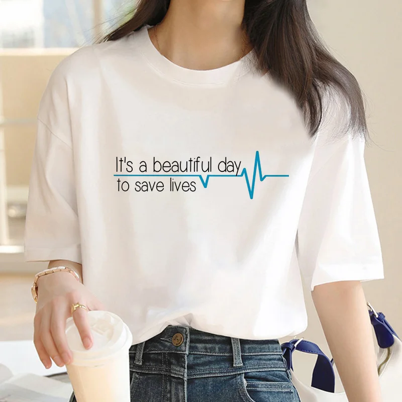 Greys anatomy t-shirt tshirt donna coppia vestiti grunge harajuku kawaii corea tumblr vestiti t-shirt grafica tees donne