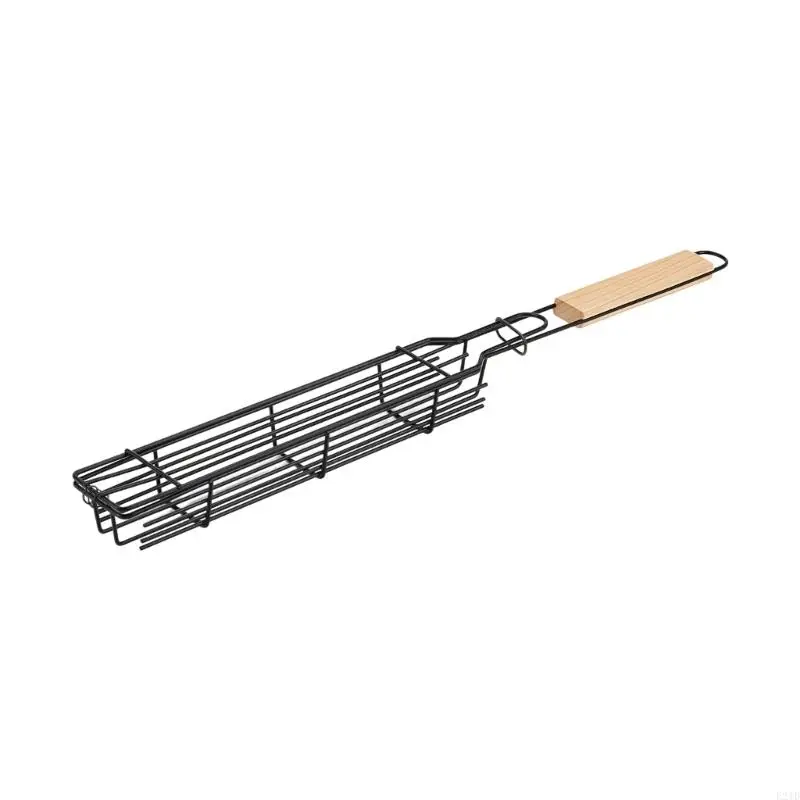 Heavy Type Iron Mesh Grills Rack with Long Handle for Sausages Kebabs