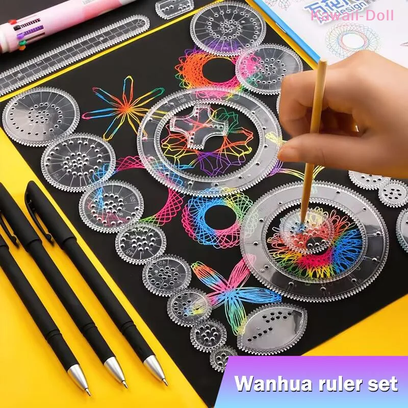 

[DO]22Pc Drawing Toys Set Geometric Ruler Mathematical Roulette Drawing Tools Learning Painting Puzzle Toys Art Tool[DO]