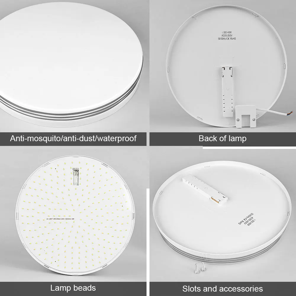 ไฟเพดาน LED แบบโมเดิร์นไฟห้องนอน48W 36W 24W 18W ติดตั้งโคมไฟติดเพดานกลมสำหรับระเบียงทางเข้าบันไดการตกแต่งบ้าน