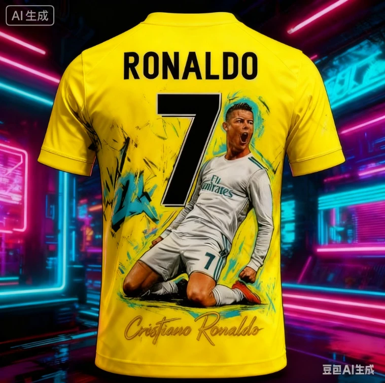 أزياء الخريف رونالدو 7 # AI 3D مطبوعة فريق كرة القدم جديد قصير الأكمام الرجال الرياضة عارضة الأولاد والنساء القمصان #2