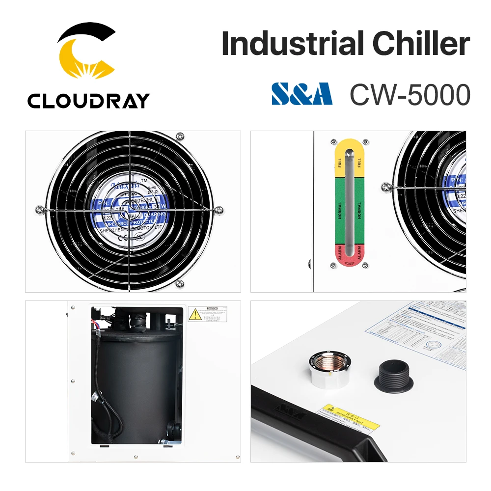 Cloudray S&A CW5000 Industry Air Water Chiller for CO2 Laser Engraving Cutting Machine Cooling 80W 100W Laser Tube