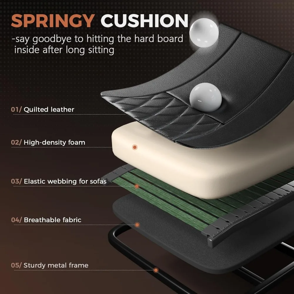 كرسي مكتب جلدي من COMHOMA كرسي ألعاب كمبيوتر مريح مع دعم مريح للظهر، ظهر تنفيذي متوسط، كرسي ألعاب صغير مع #4