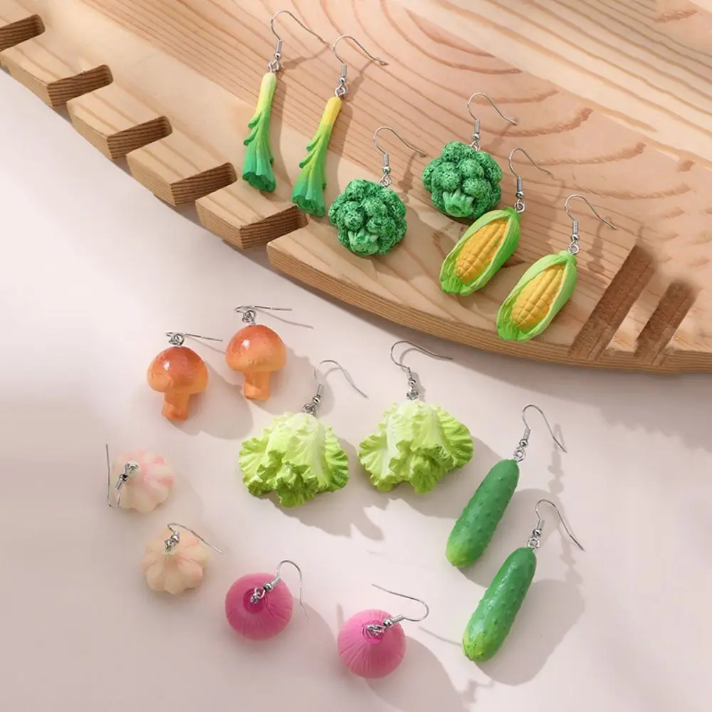 Bohemia Earrings Simulated Vegetable Dangle Earring Korean Style Broccoli Cute Earrings Onion Alloy Mushroom Earrings Women