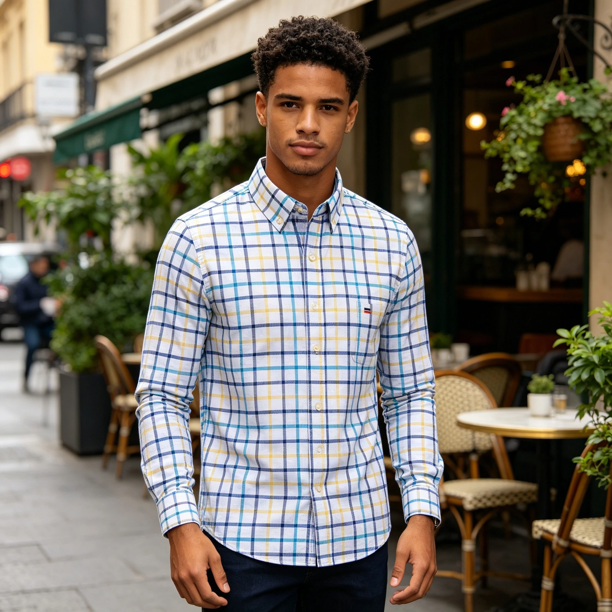 

2026 New In Men's Social Shirt Pure Cotton Oxford Luxury Brand Thin Soft Buttoned Plaid Formal Work Western Clothing