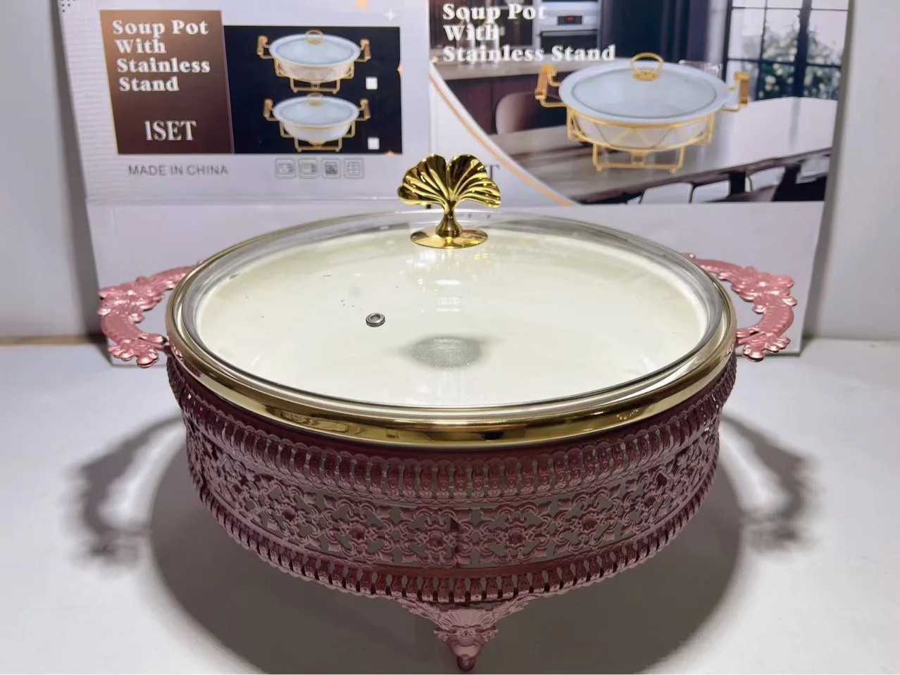 Light luxury Phnom Penh creative alcohol stove fire boiler luxury high-end ornament lace