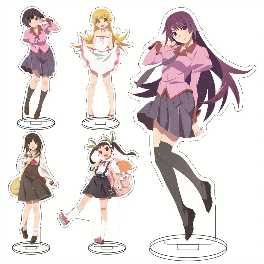 Anime Merch Monogatari Series 2nd Season Figure Stand HD Transparent Acrylic Standing Model Collections Desktop Decor Xmas Gift