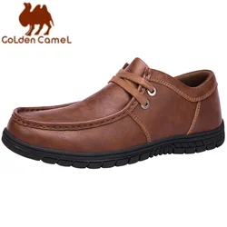 GOLDEN CAMEL Men's Shoes Leather Cow Loafers Comfortable Walking Casual Dress Shoes for Men Lightweight Office Formal Wedding