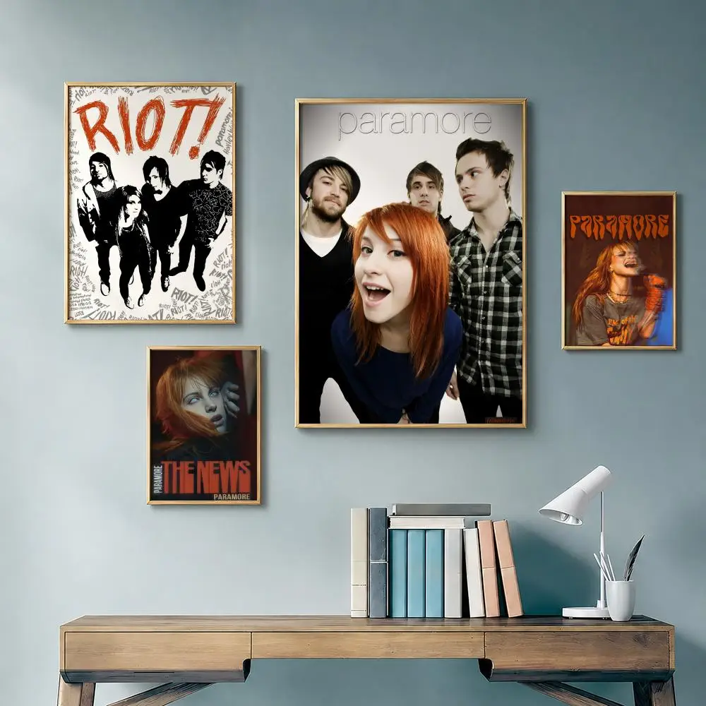 Rock Band P-ParamoreS Poster Vintage Retro Anime Poster Stickers Peel and Stick Wall Art Home Decor