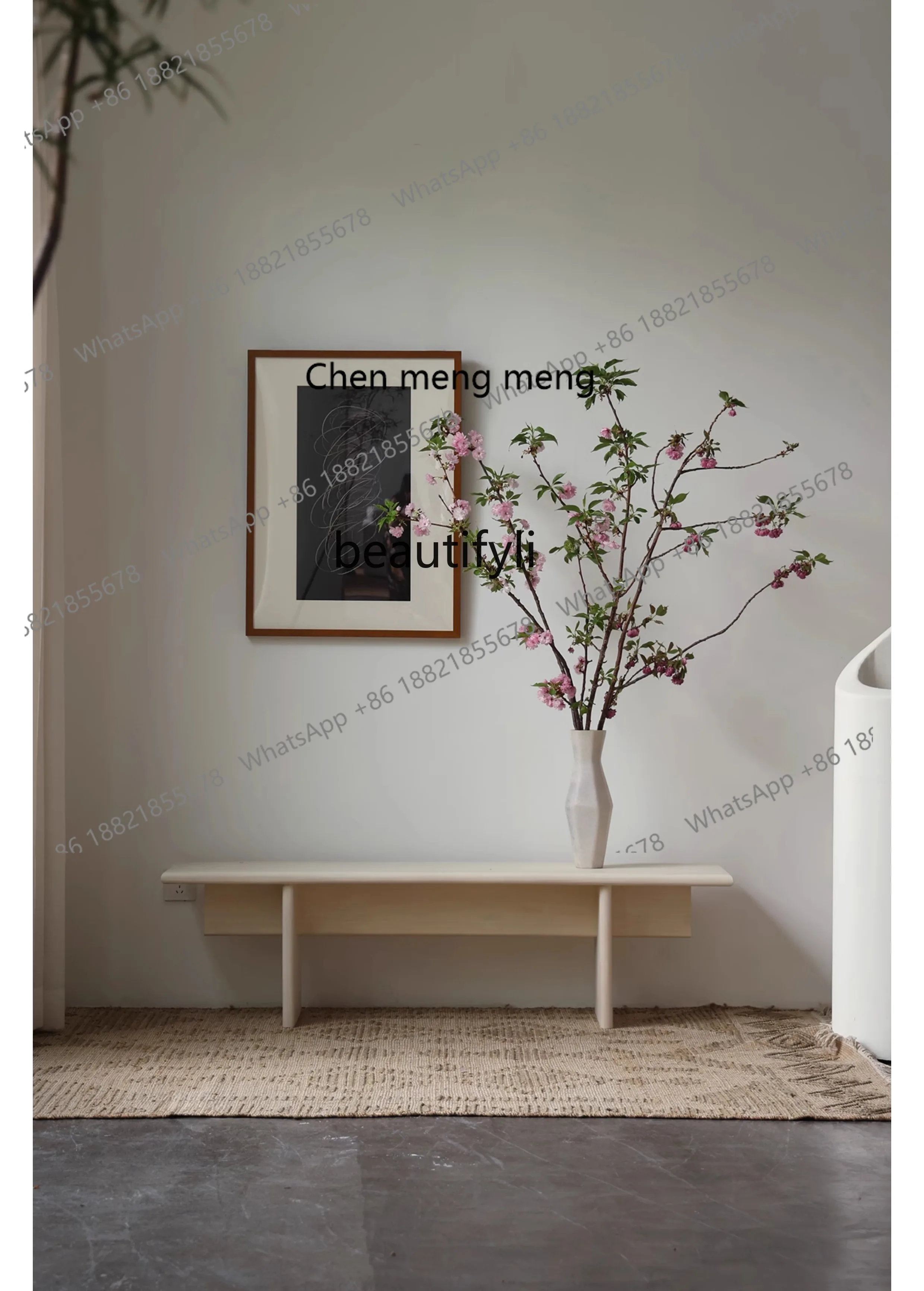 

X Rubber wood solid wood shoe changing stool porch case dining chair, simple bedroom bedside stool