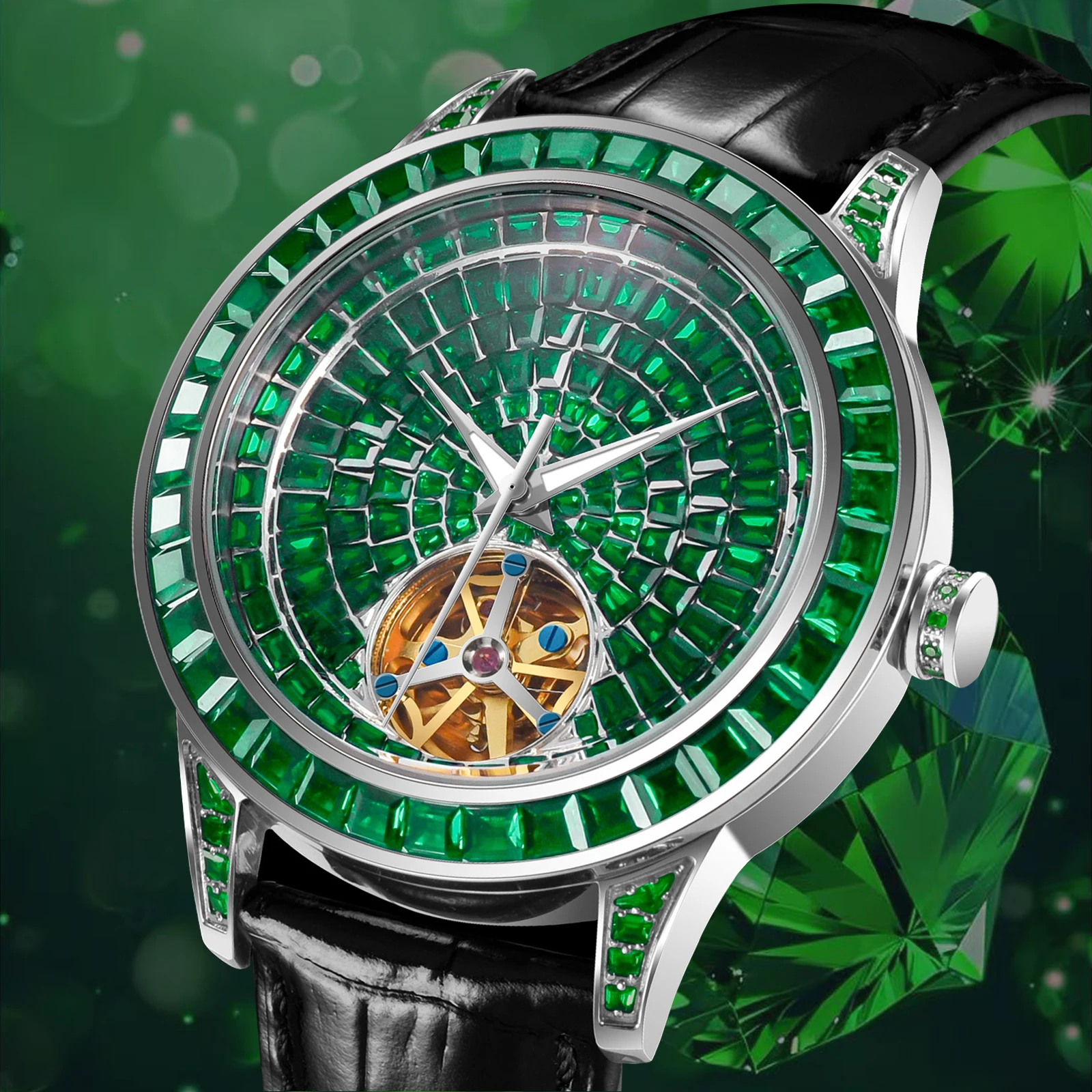 Luxury Watch With Rubber Strap - PINDU Brand Design New 43MM Mechanical