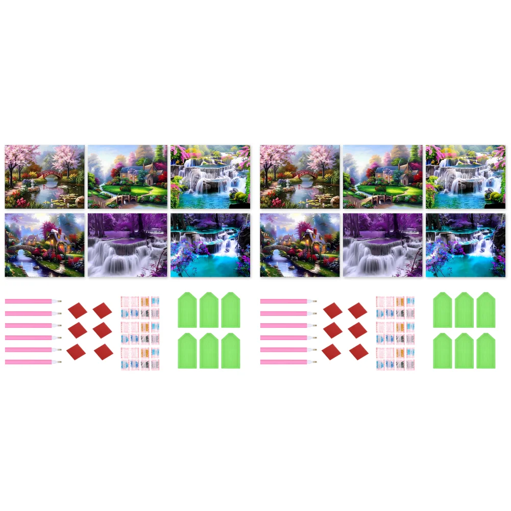 

6pcs 5D DIY Full Round Drill Diamond Painting Beautiful Scenery Art 40x30cm