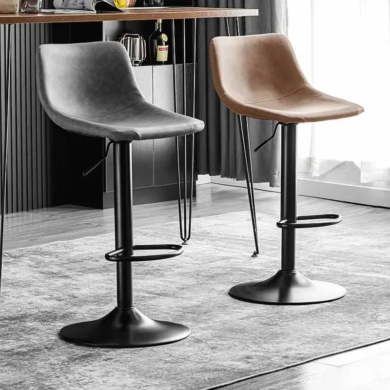 

Chaise Bar Beauty Salon Chair Chairs for Cafeteria Stools Luxury Nordic Swivel Stool Iron Kitchen Counter Mid-century Backrest